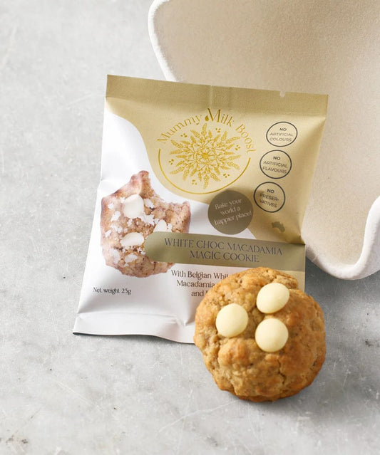 White Choc and Macadamia Magic Lactation Cookies- COMING SOON Mummy Milk Boost Tea and Bikkies Preggi Central Maternity Shop