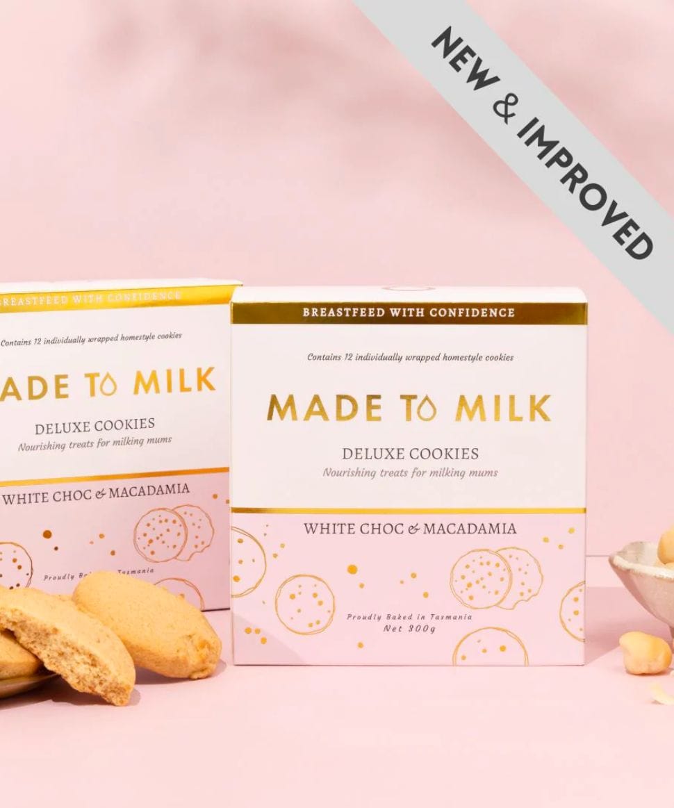 White Choc & Macadamia Nut Lactation Cookie Made to Milk Tea and Bikkies 9369998235049 Preggi Central Maternity Shop