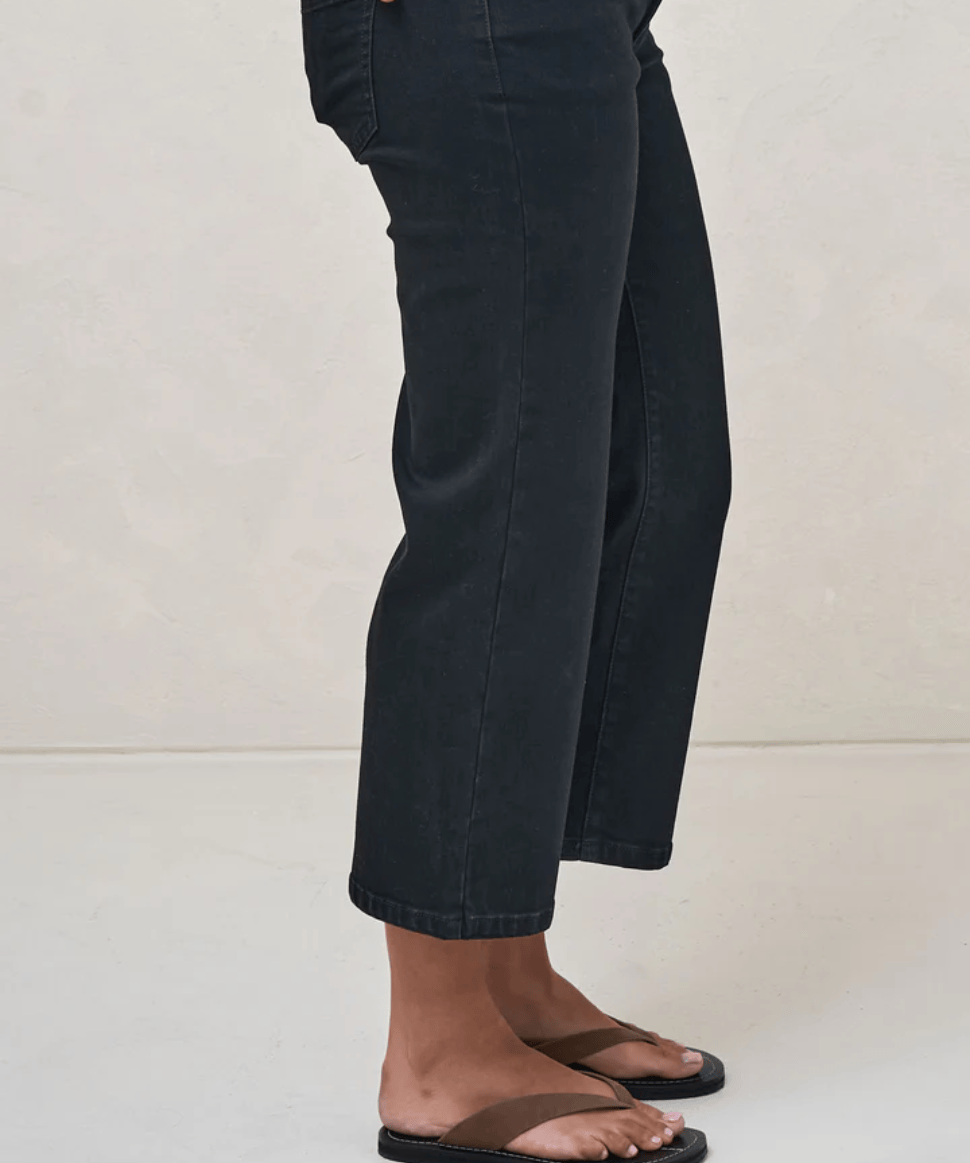 Walk The Talk Crop Wide Maternity Jeans- BLACK BAE the label Preggi Central Maternity Shop