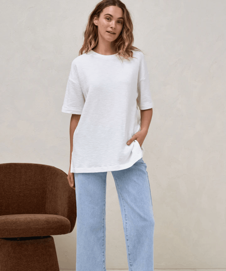 Walk The Talk Crop Wide Maternity Jeans- BLUE SLAT BAE the label Preggi Central Maternity Shop