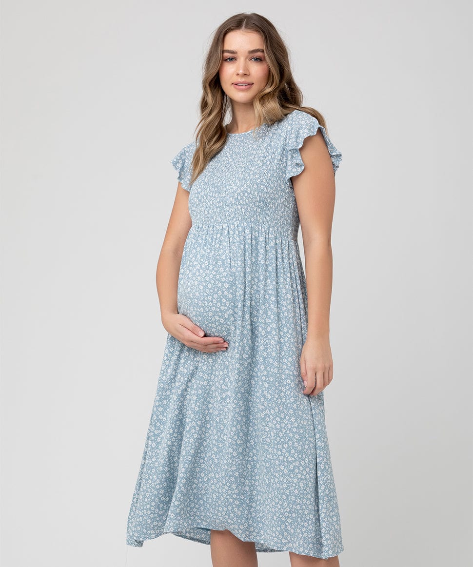 Ava Shirred Dress Ripe Maternity Preggi Central Maternity Shop