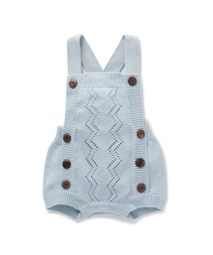 Blue Knit Romper Aster &amp; Oak Baby Preggi Central Maternity Shop