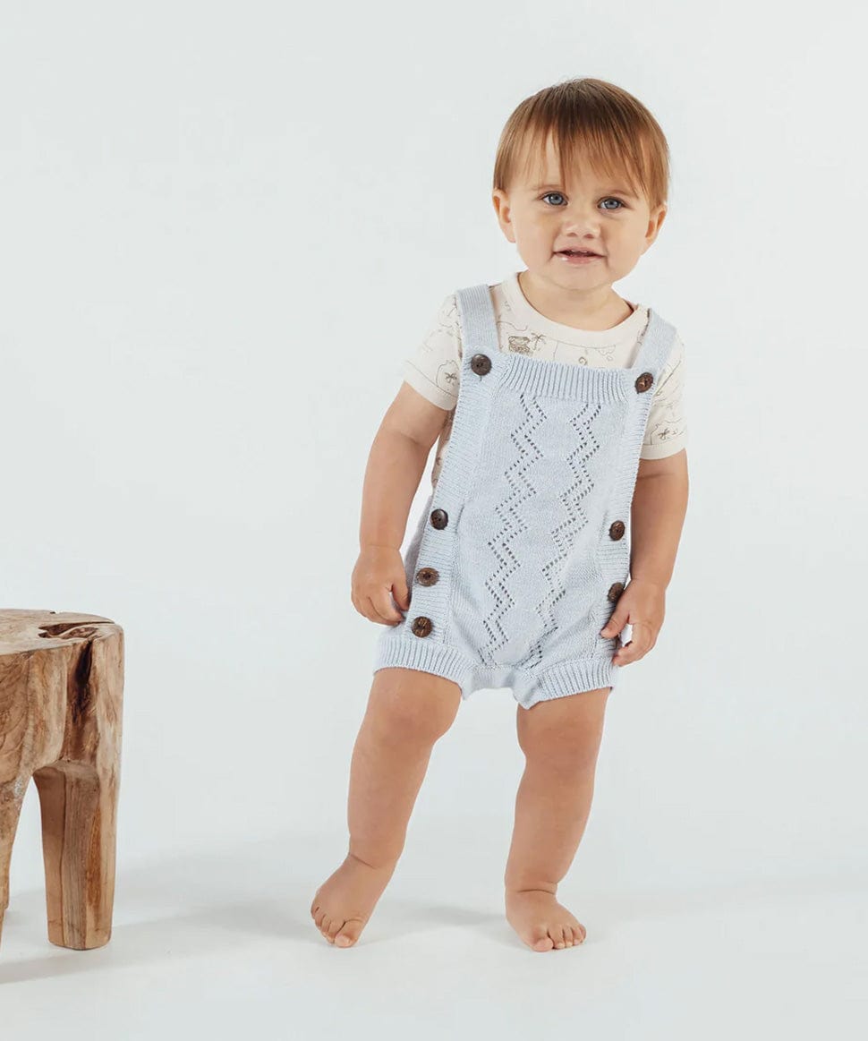 Blue Knit Romper Aster &amp; Oak Baby Preggi Central Maternity Shop