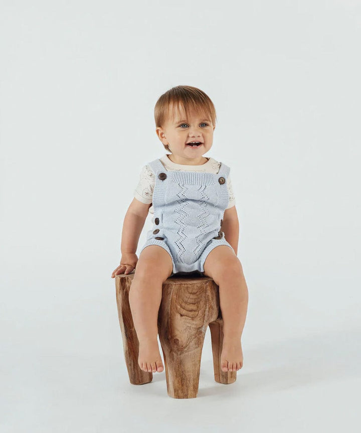 Blue Knit Romper Aster &amp; Oak Baby Preggi Central Maternity Shop
