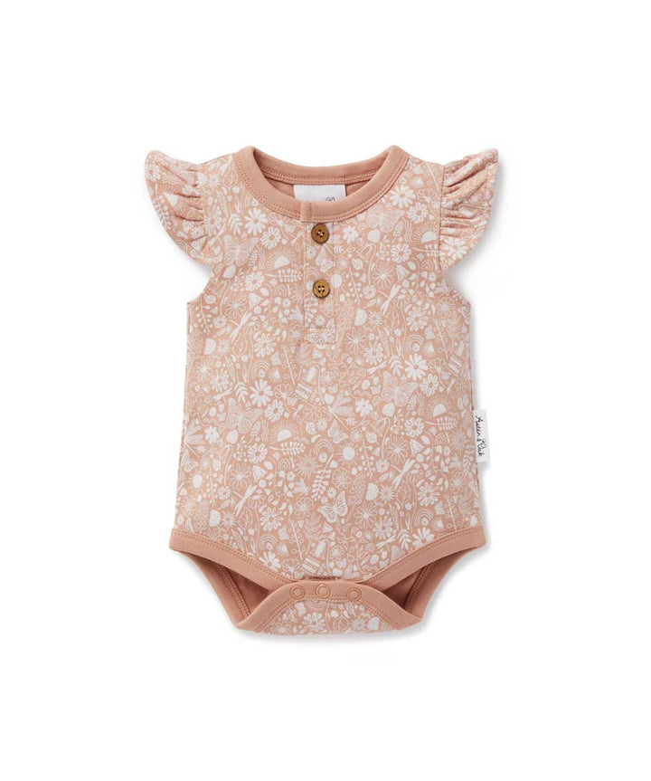 Ditzy Floral Flutter Onesie Aster &amp; Oak Baby Preggi Central Maternity Shop