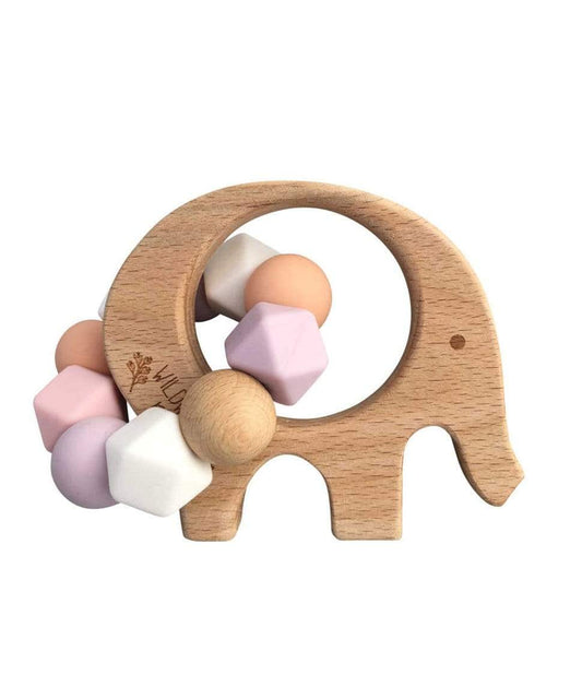 Elephant Teether in Mixed Pink Wildwood Kids Baby 0000001371 Preggi Central Maternity Shop