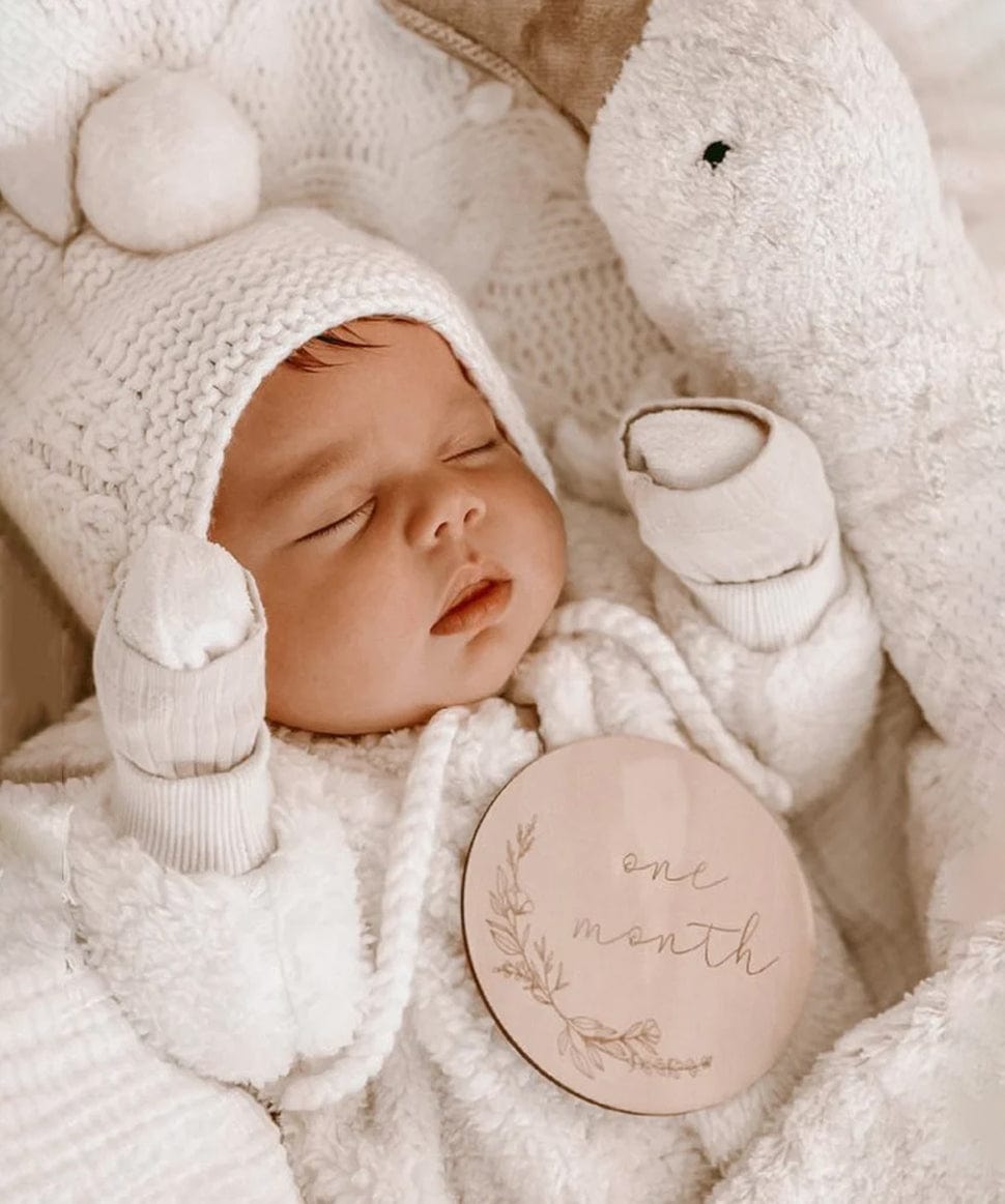 Etched Wooden Baby Milestone Collection - Floral Blossom and Pear Baby 0000003866 Preggi Central Maternity Shop