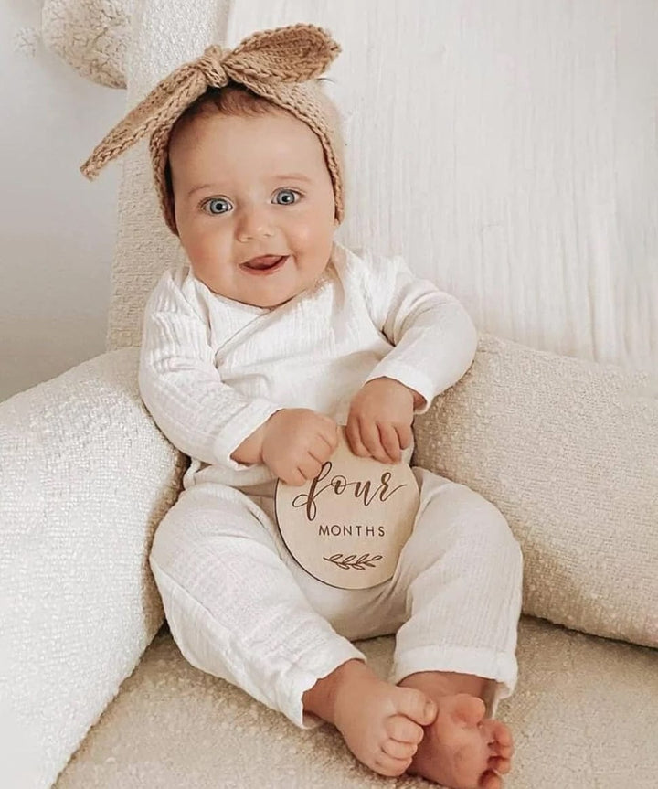 Etched Wooden Baby Milestone Collection - Leaf Blossom and Pear Baby 0000003865 Preggi Central Maternity Shop