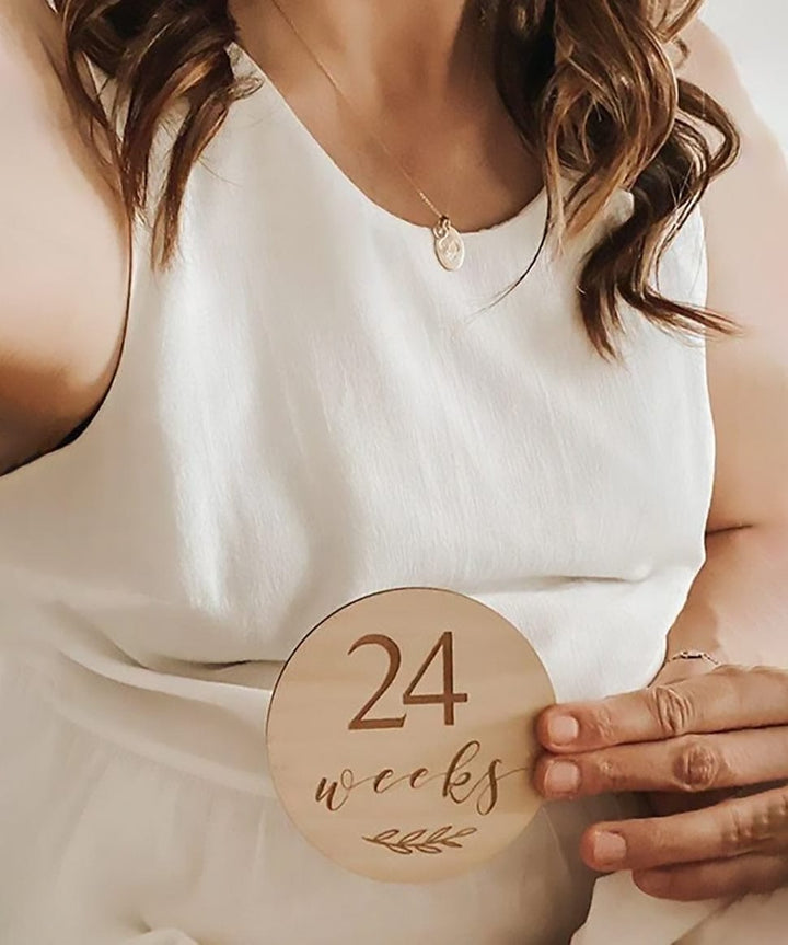 Etched Wooden Pregnancy Milestone Collection Blossom and Pear Baby 0000003867 Preggi Central Maternity Shop
