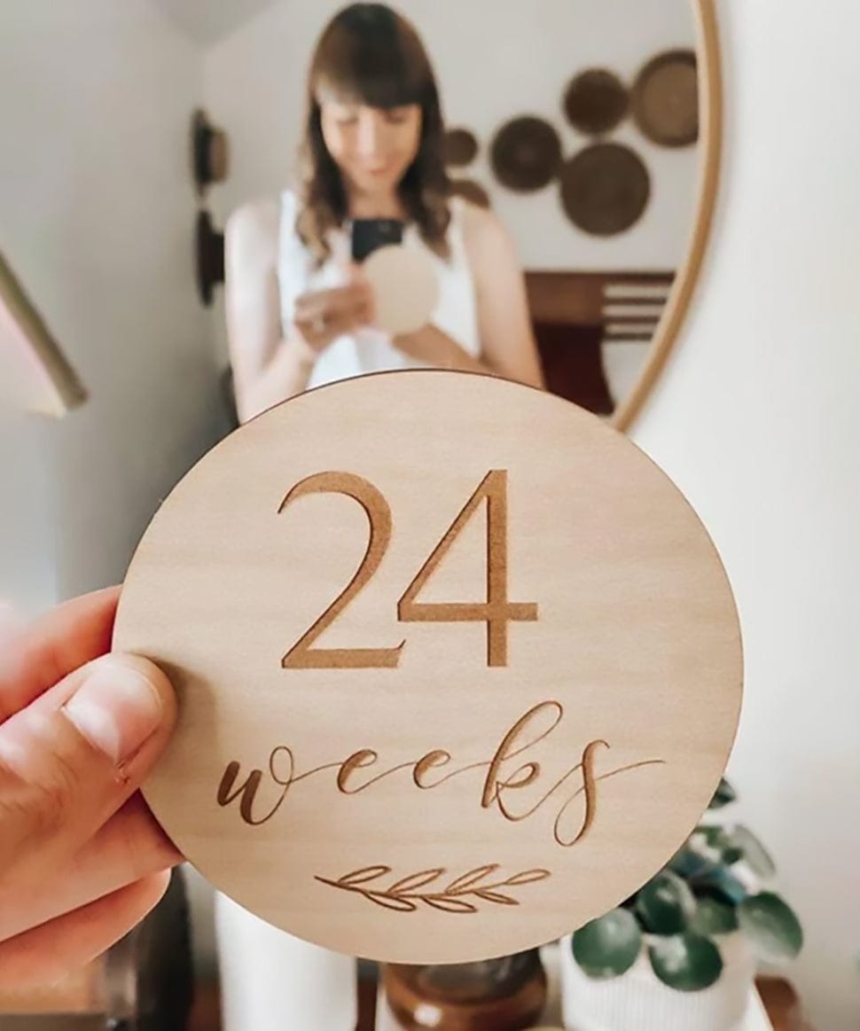 Etched Wooden Pregnancy Milestone Collection Blossom and Pear Baby 0000003867 Preggi Central Maternity Shop
