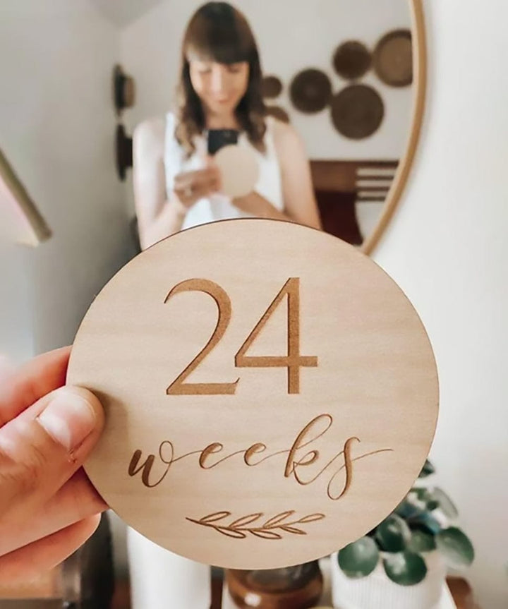 Etched Wooden Pregnancy Milestone Collection Blossom and Pear Baby 0000003867 Preggi Central Maternity Shop