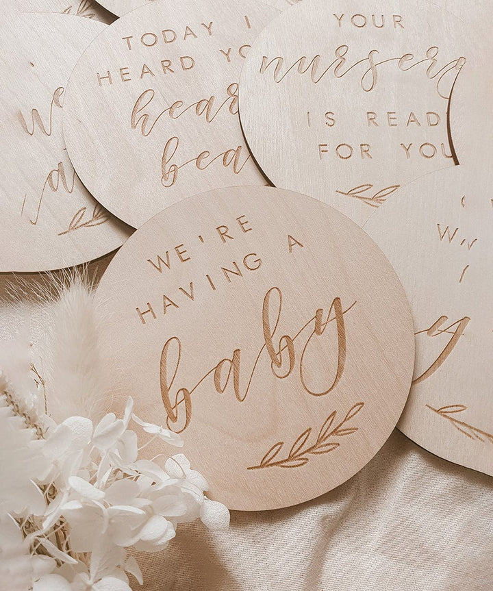 Etched Wooden Pregnancy Milestone Collection Blossom and Pear Baby 0000003867 Preggi Central Maternity Shop