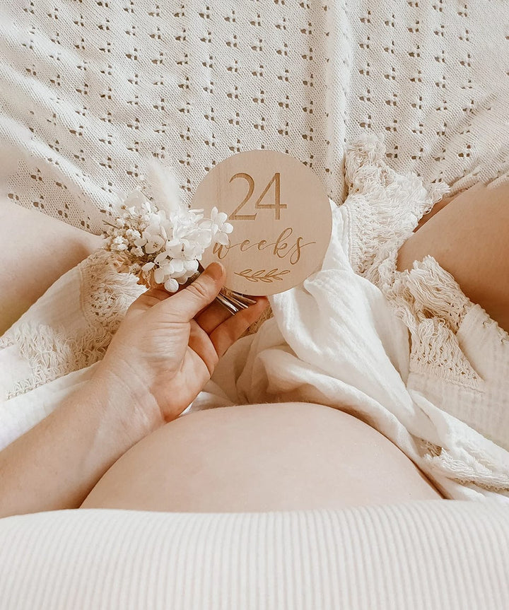 Etched Wooden Pregnancy Milestone Collection Blossom and Pear Baby 0000003867 Preggi Central Maternity Shop