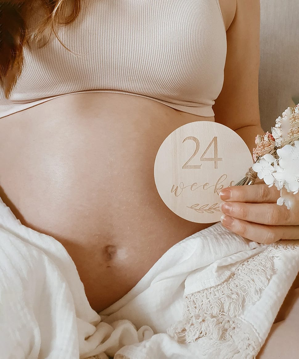 Etched Wooden Pregnancy Milestone Collection Blossom and Pear Baby 0000003867 Preggi Central Maternity Shop