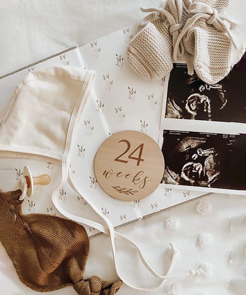 Etched Wooden Pregnancy Milestone Collection Blossom and Pear Baby 0000003867 Preggi Central Maternity Shop