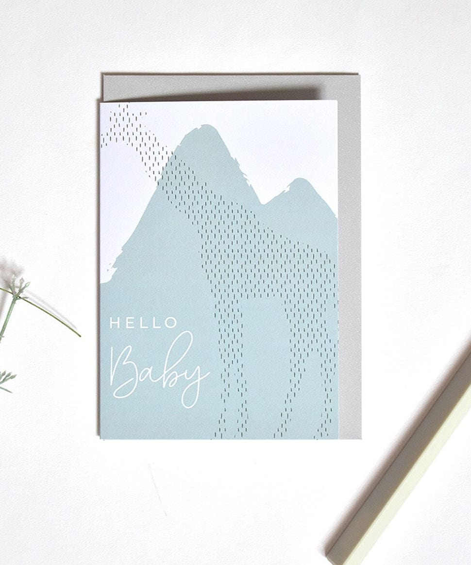 Hello Baby Greeting Card Três Paper Co Baby 0000003585 Preggi Central Maternity Shop