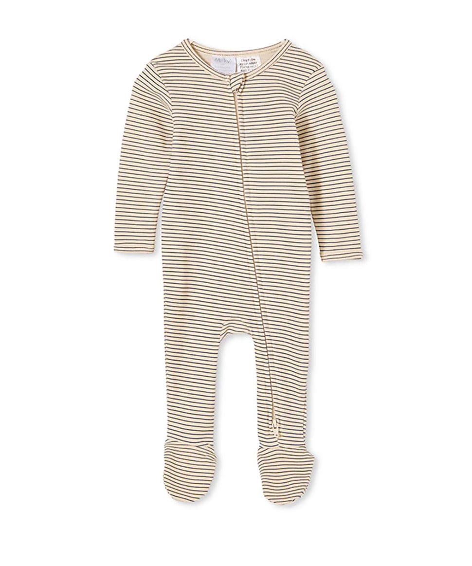 Oatmeal Stripe Zip Romper Milky Clothing Baby Preggi Central Maternity Shop
