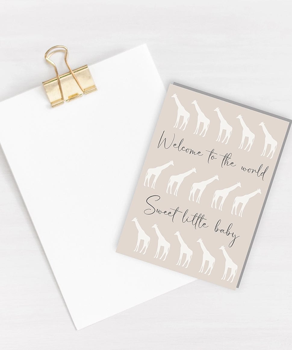 Sweet Baby Giraffe Greeting Card Três Paper Co Baby 0000003587 Preggi Central Maternity Shop