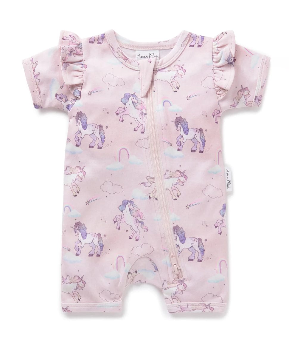 Unicorn Zip Romper Aster &amp; Oak Baby Preggi Central Maternity Shop