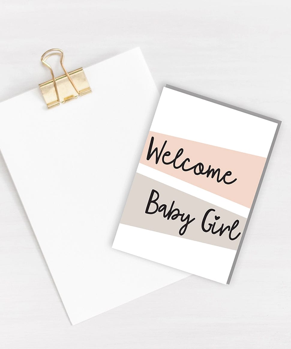 Welcome Baby Girl Card Três Paper Co Baby 0000003588 Preggi Central Maternity Shop