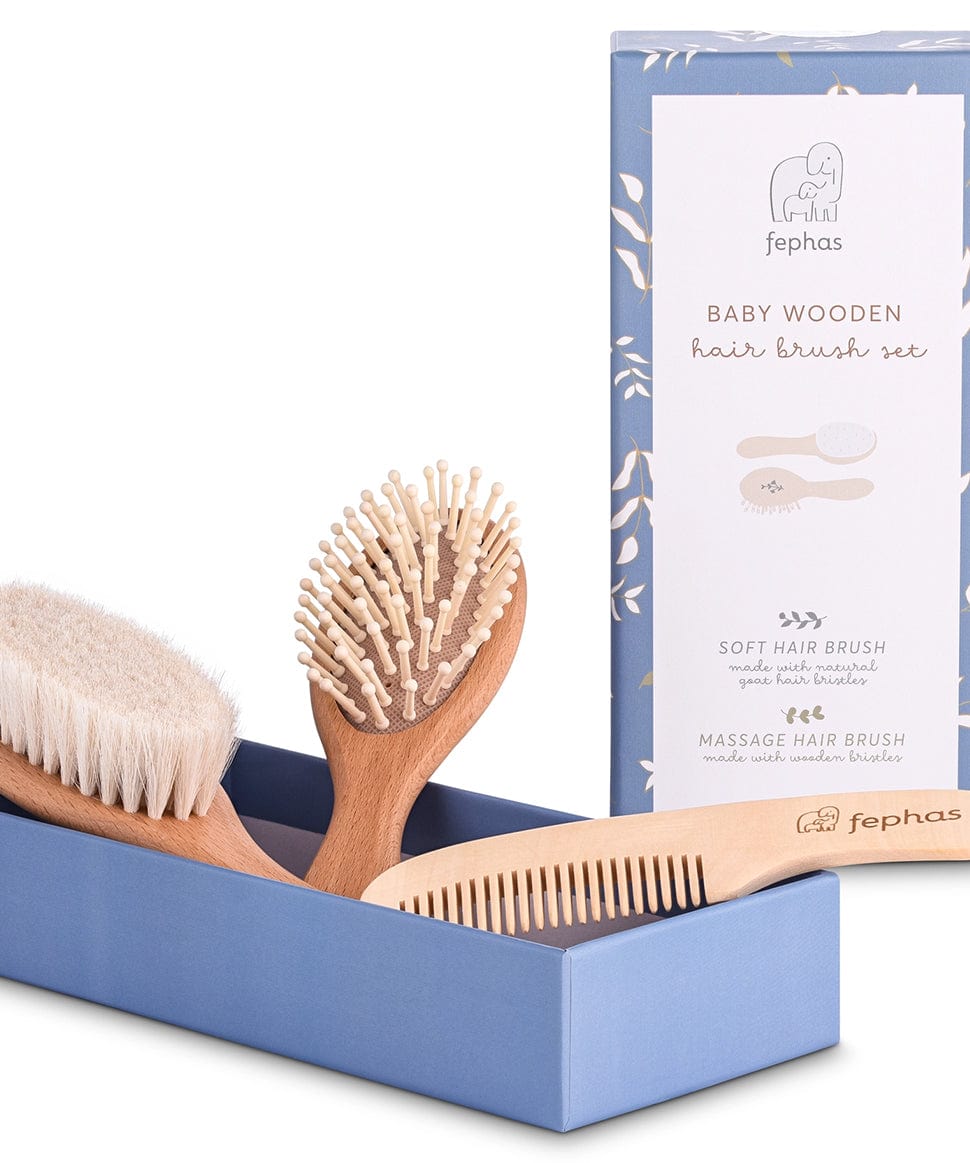 Wooden Baby Hair Brush Set in Box Fephas Baby 0000003522 Preggi Central Maternity Shop