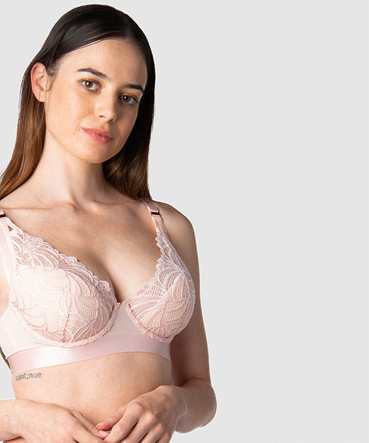 Hotmilk Nursing True Luxe non padded lace wirefree bra in pink
