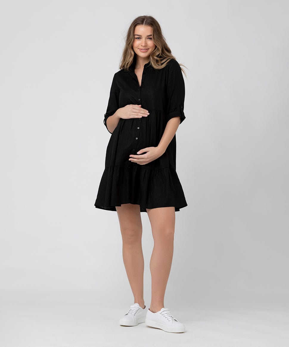 Adel Button Through Dress Ripe Maternity Maternity and Nursing Preggi Central Maternity Shop