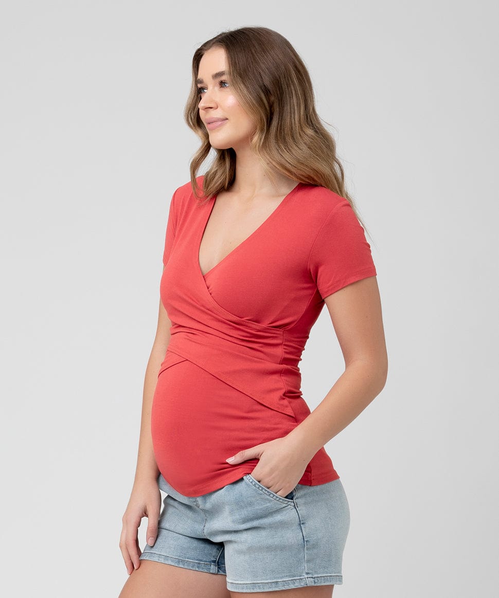 Embrace Short Sleeve Nursing Tee Ripe Maternity Maternity and Nursing Preggi Central Maternity Shop