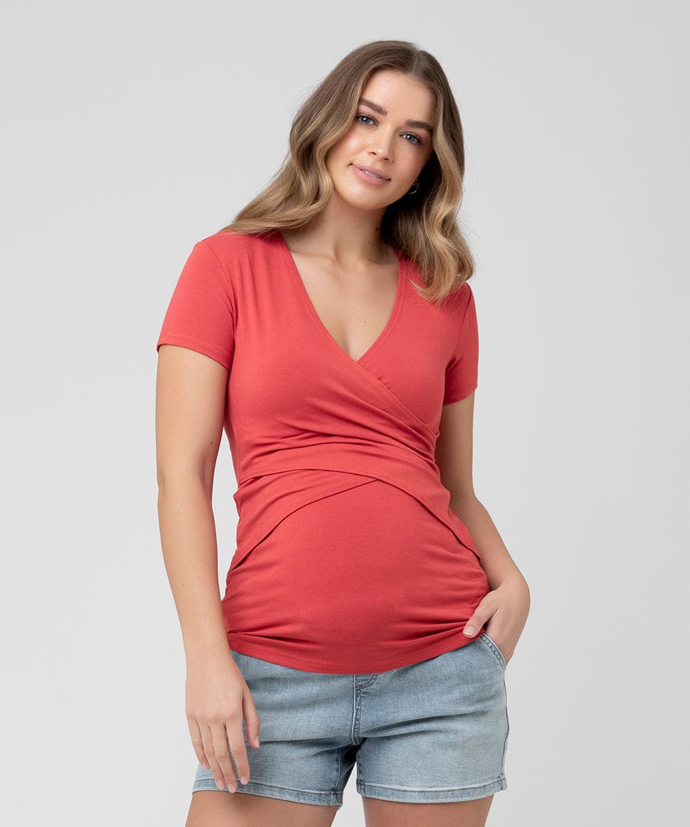 Embrace Short Sleeve Nursing Tee Ripe Maternity Maternity and Nursing Preggi Central Maternity Shop