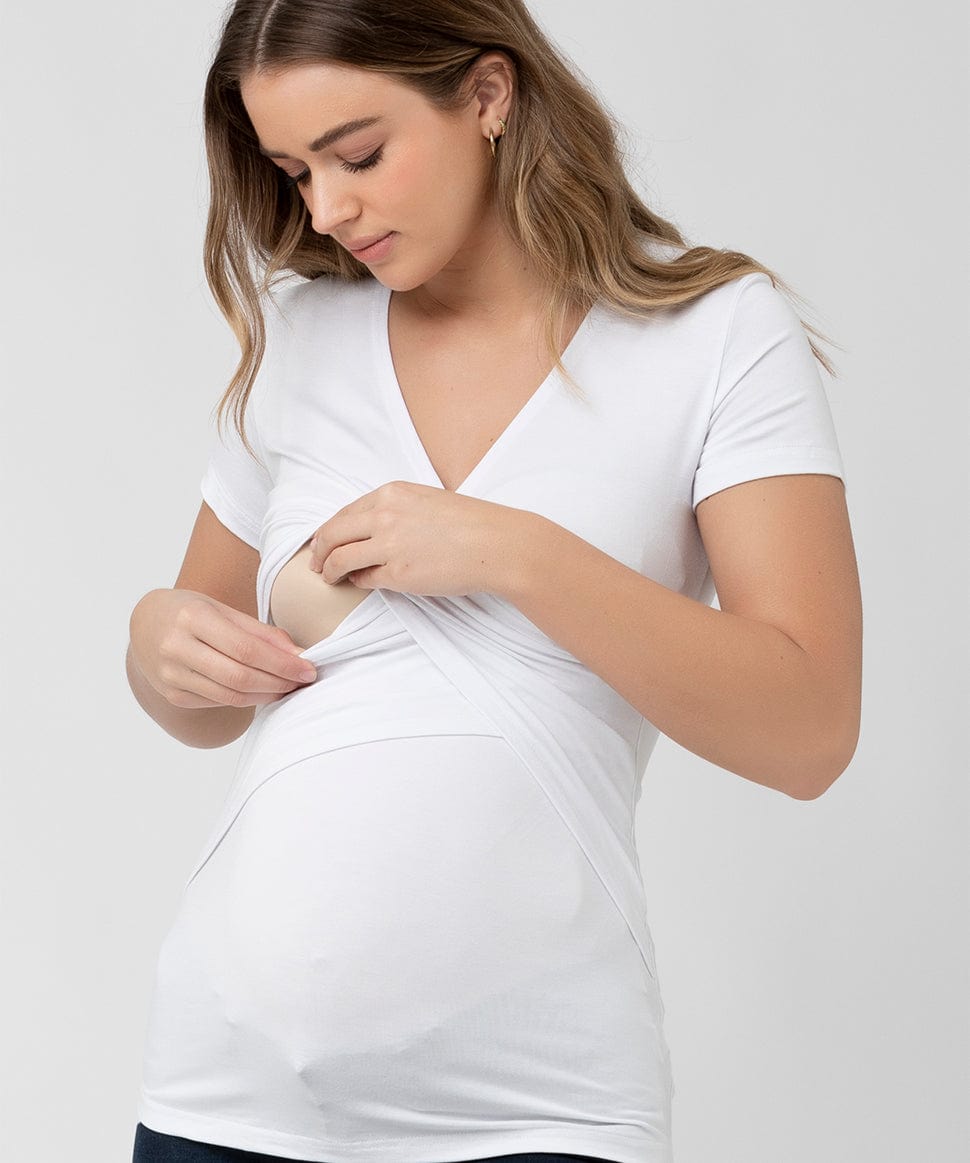 Embrace Short Sleeve Nursing Tee Ripe Maternity Maternity and Nursing Preggi Central Maternity Shop