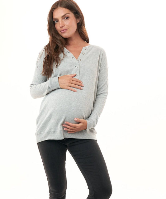 I'm Yours Waffle Henley BAE the label Maternity and Nursing Preggi Central Maternity Shop