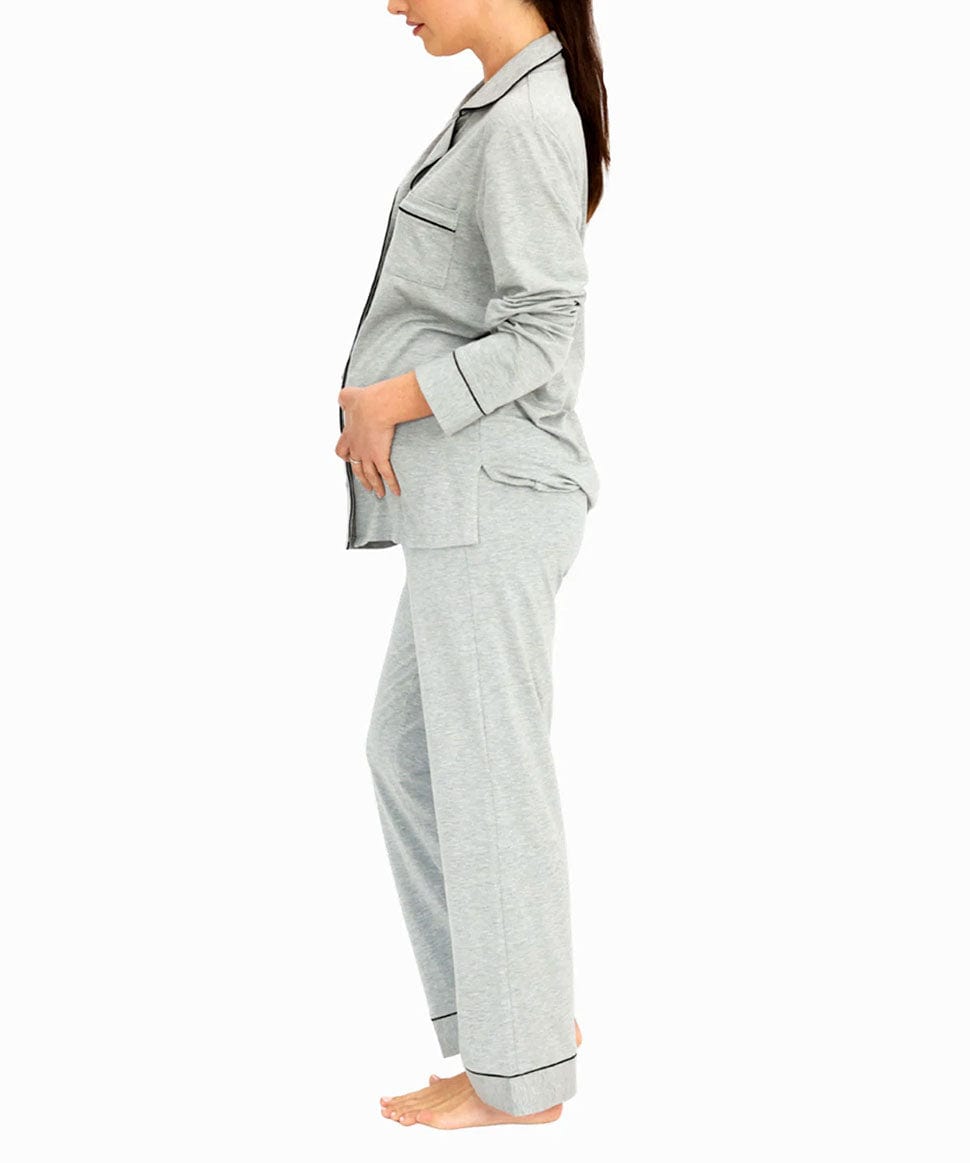 ZHANGYH Silk Pajamas Summer Cotton Comfortable Breathable Nursing Pajamas  Pregnancy Pregnant Women's Pajamas Set Long Sleeve Maternity Pajamas  Suit,White,L : : Clothing, Shoes & Accessories