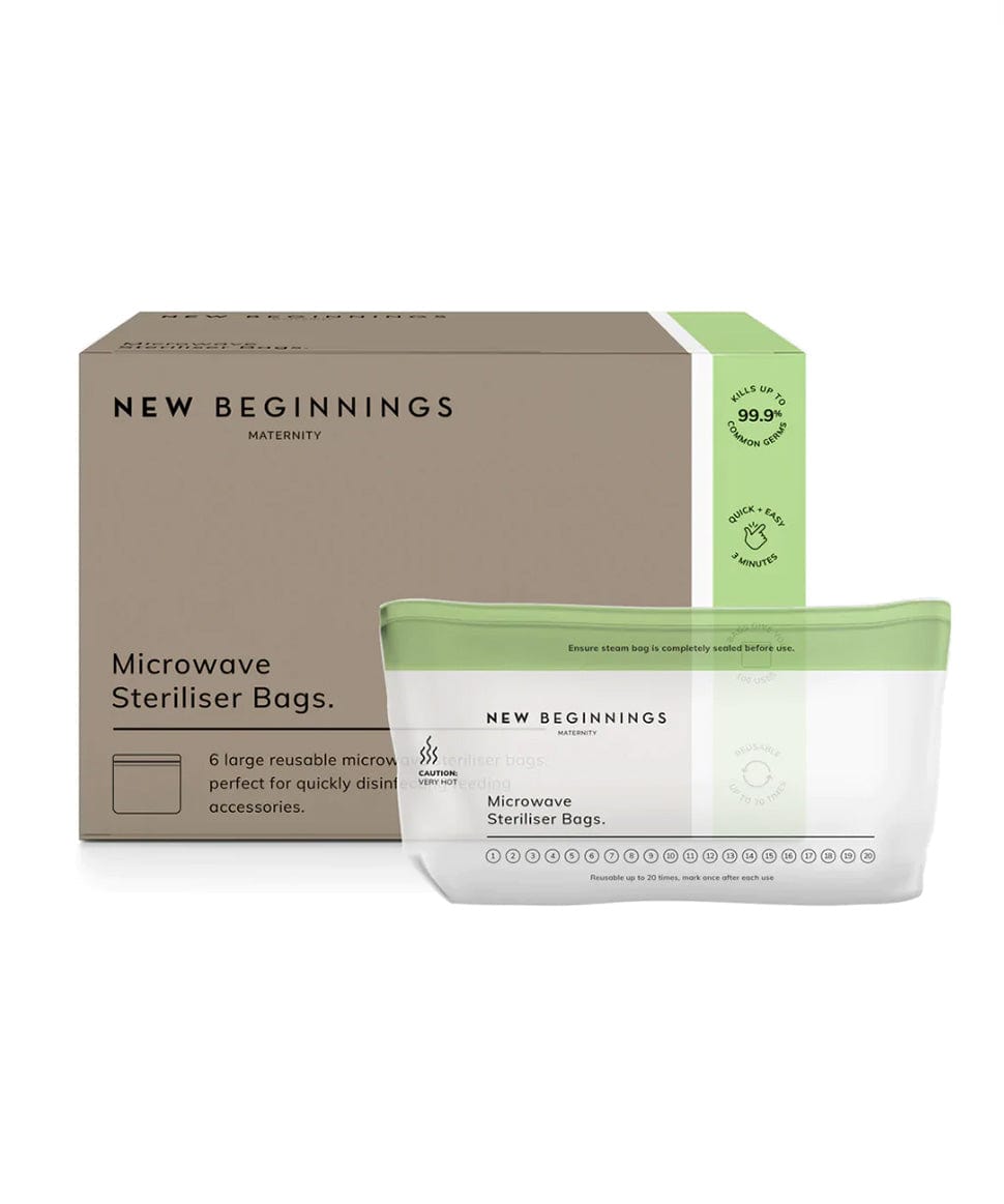 Microwave Steriliser Bags (6pk) New Beginnings Maternity and Nursing 9314889620299 Preggi Central Maternity Shop