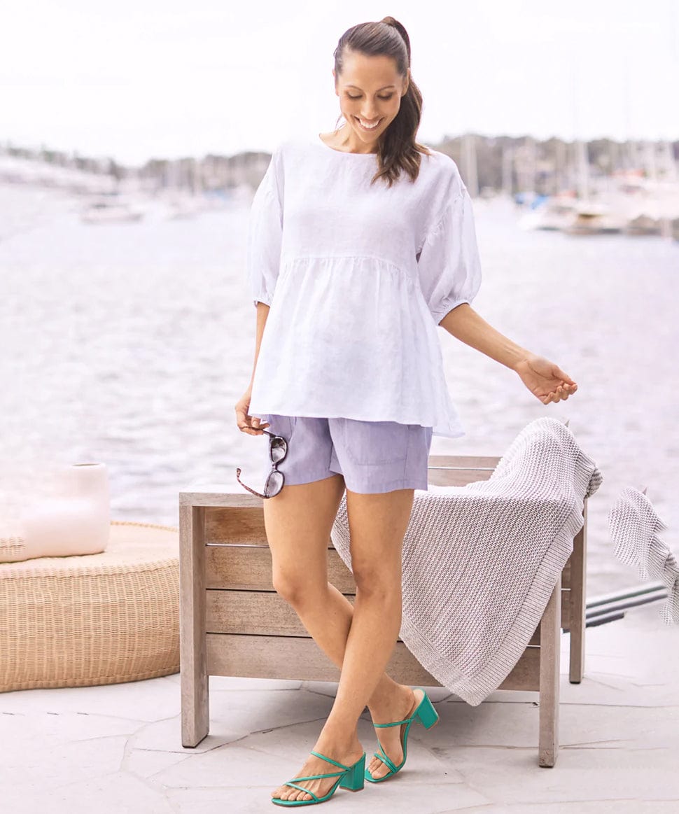 Summer Maternity Low Waist Linen Shorts Angel Maternity Maternity and Nursing Preggi Central Maternity Shop