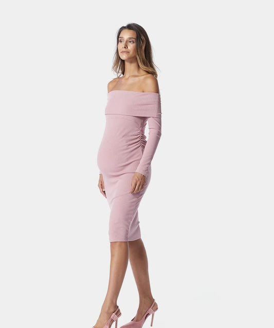 Claire Off Shoulder Long sleeve Dress SOON Maternity Preggi Central Maternity Shop
