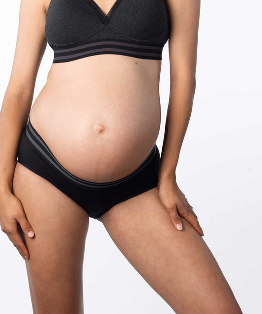 Spencer 3 Packs Maternity Underwear Pregnancy Postpartum Panties Under The  Bump Bikinis Womens Cotton Briefs Maternity Panties (2XL, Black)