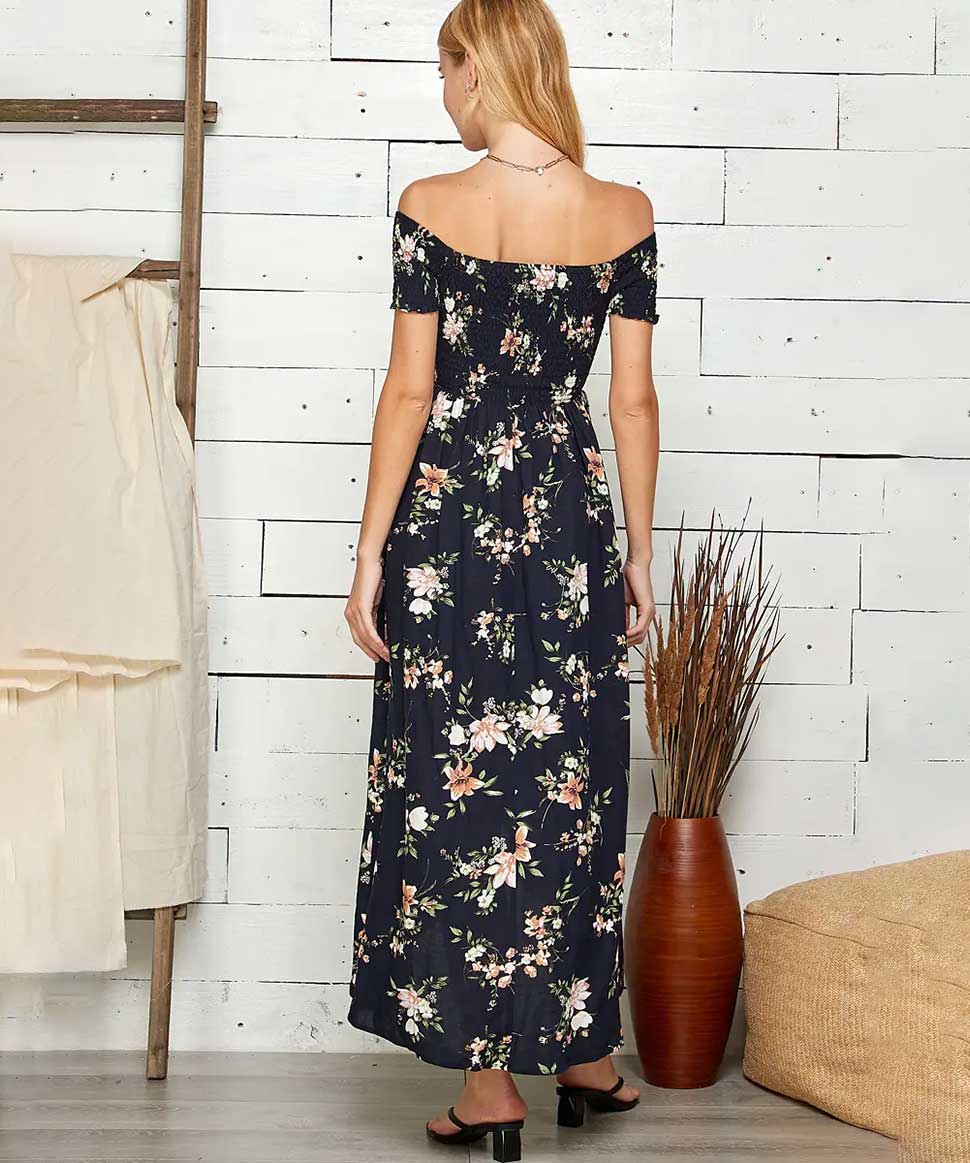Floral Print Wrapped Maxi Dress Sweet Lemon Maternity Preggi Central Maternity Shop