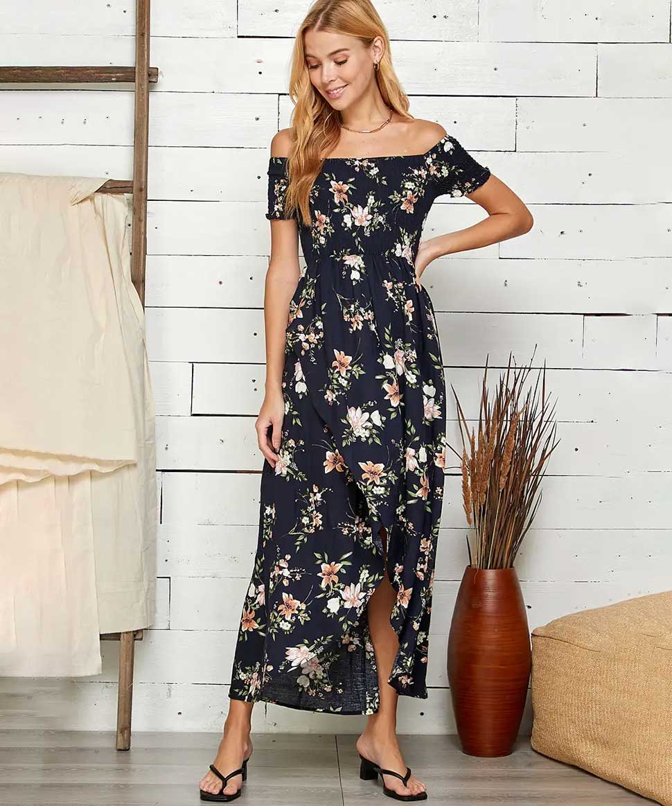 Floral Print Wrapped Maxi Dress Sweet Lemon Maternity Preggi Central Maternity Shop
