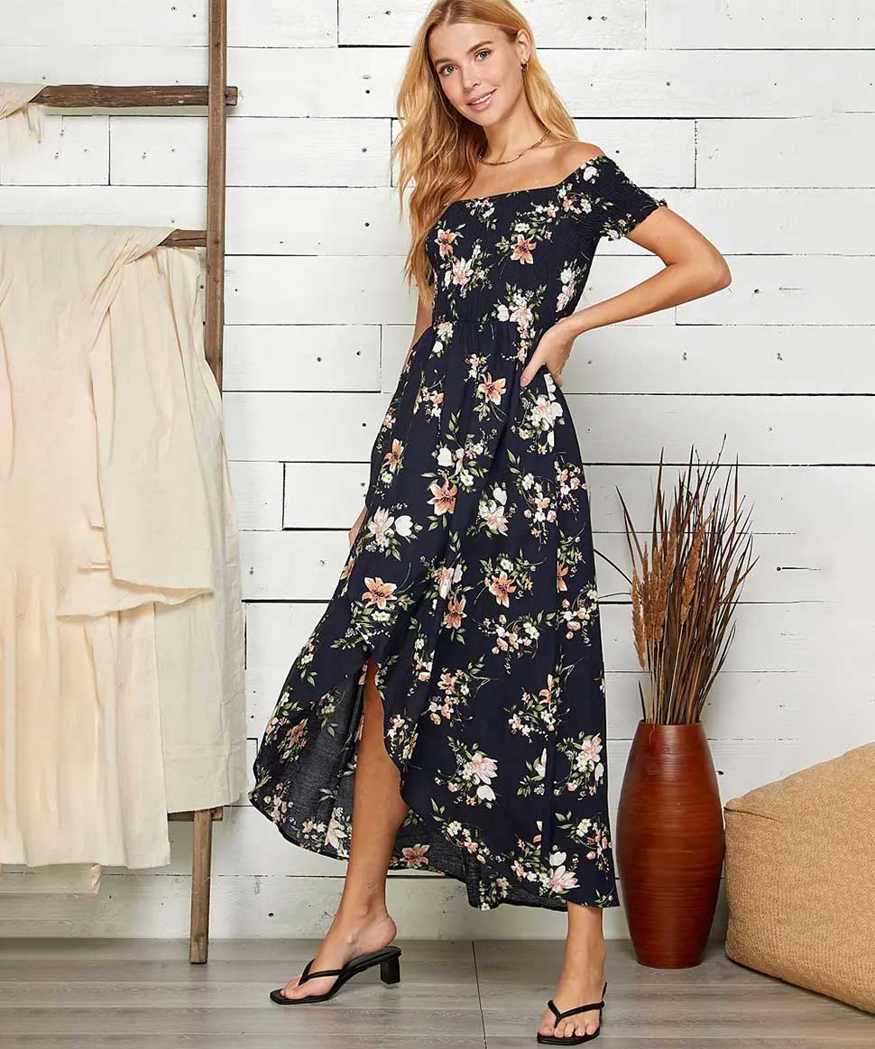 Floral Print Wrapped Maxi Dress Sweet Lemon Maternity Preggi Central Maternity Shop