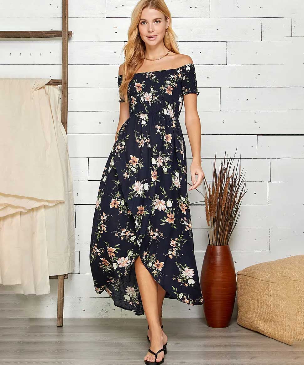 Floral Print Wrapped Maxi Dress Sweet Lemon Maternity Preggi Central Maternity Shop