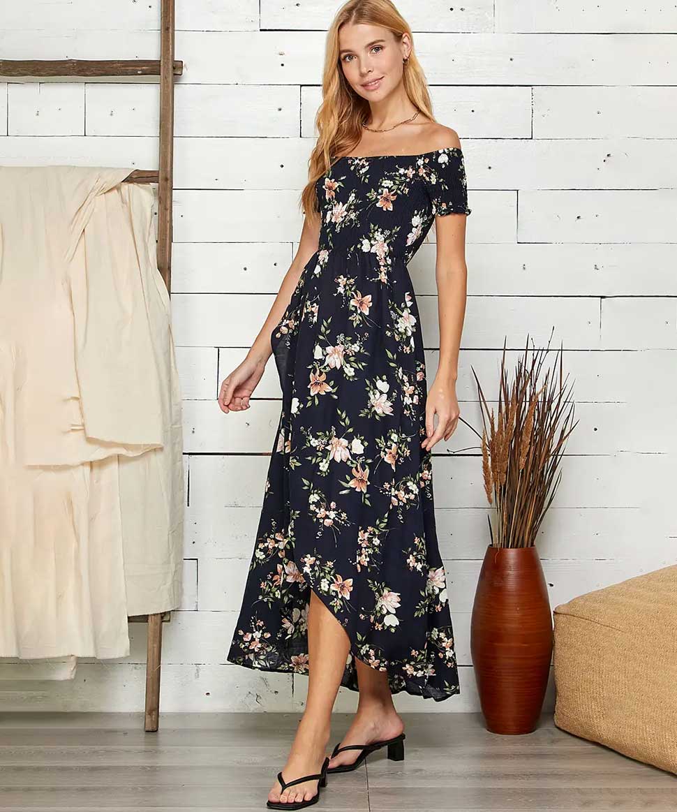 Floral Print Wrapped Maxi Dress Sweet Lemon Maternity Preggi Central Maternity Shop