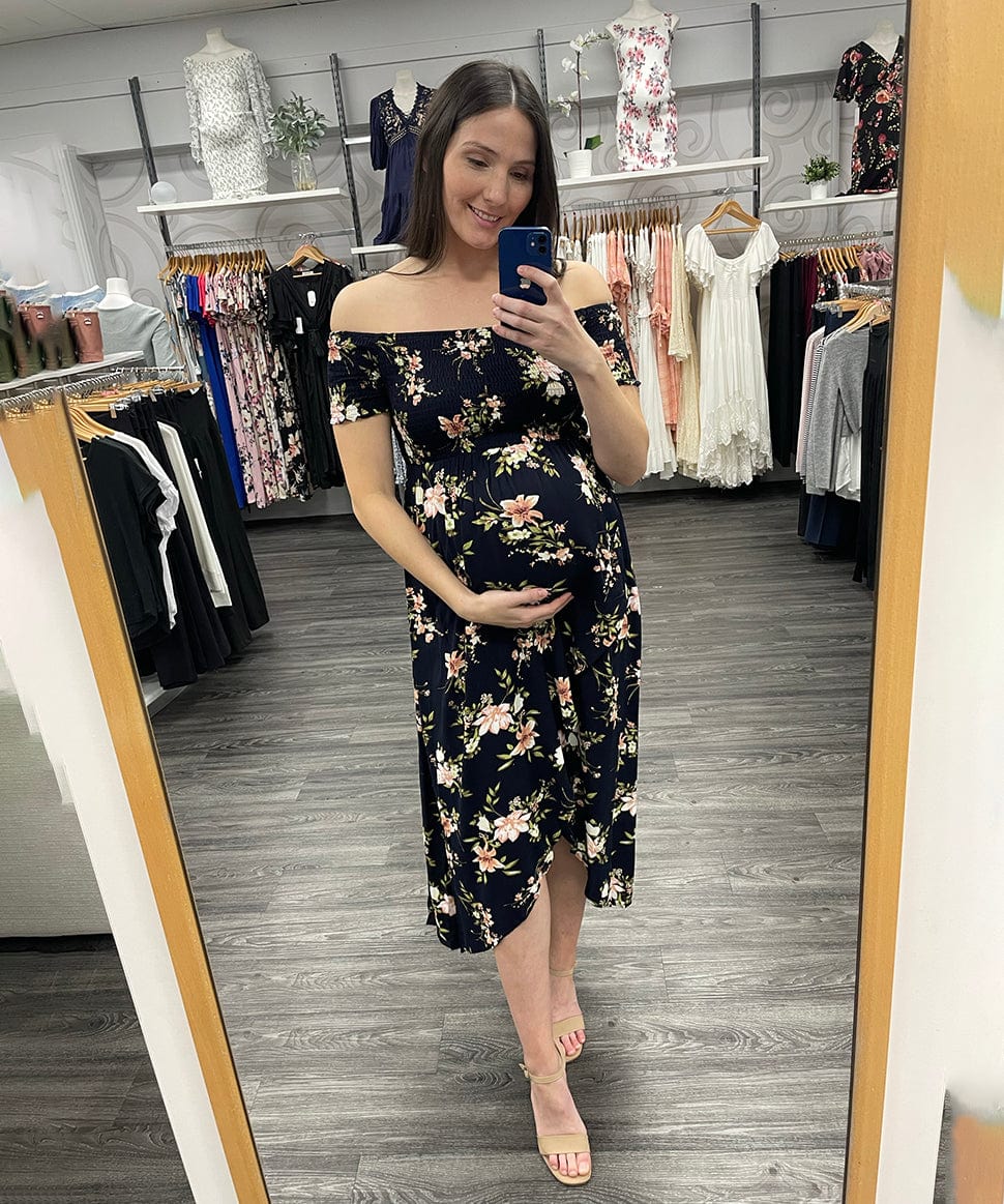 Floral Print Wrapped Maxi Dress Sweet Lemon Maternity Preggi Central Maternity Shop
