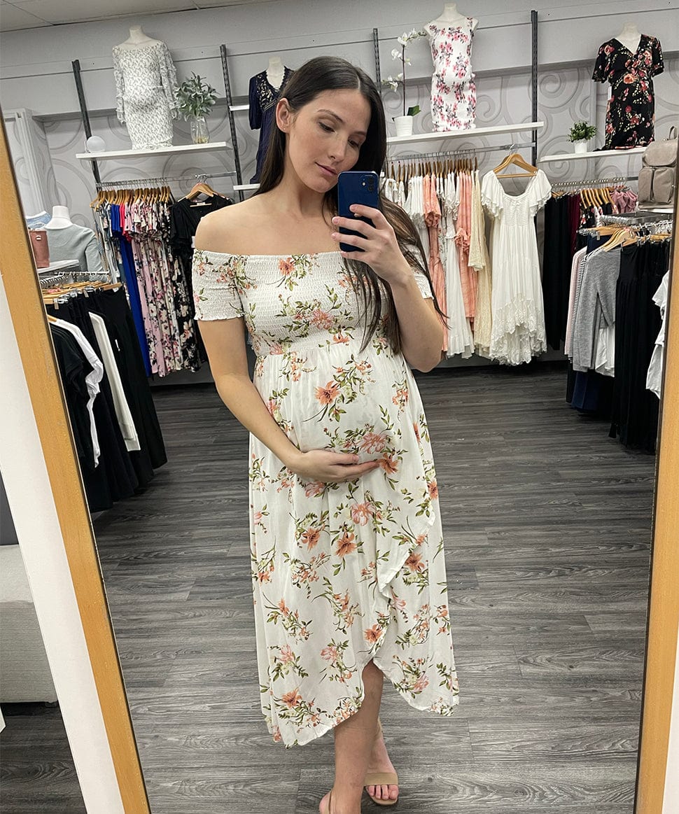 Floral Print Wrapped Maxi Dress Sweet Lemon Maternity Preggi Central Maternity Shop