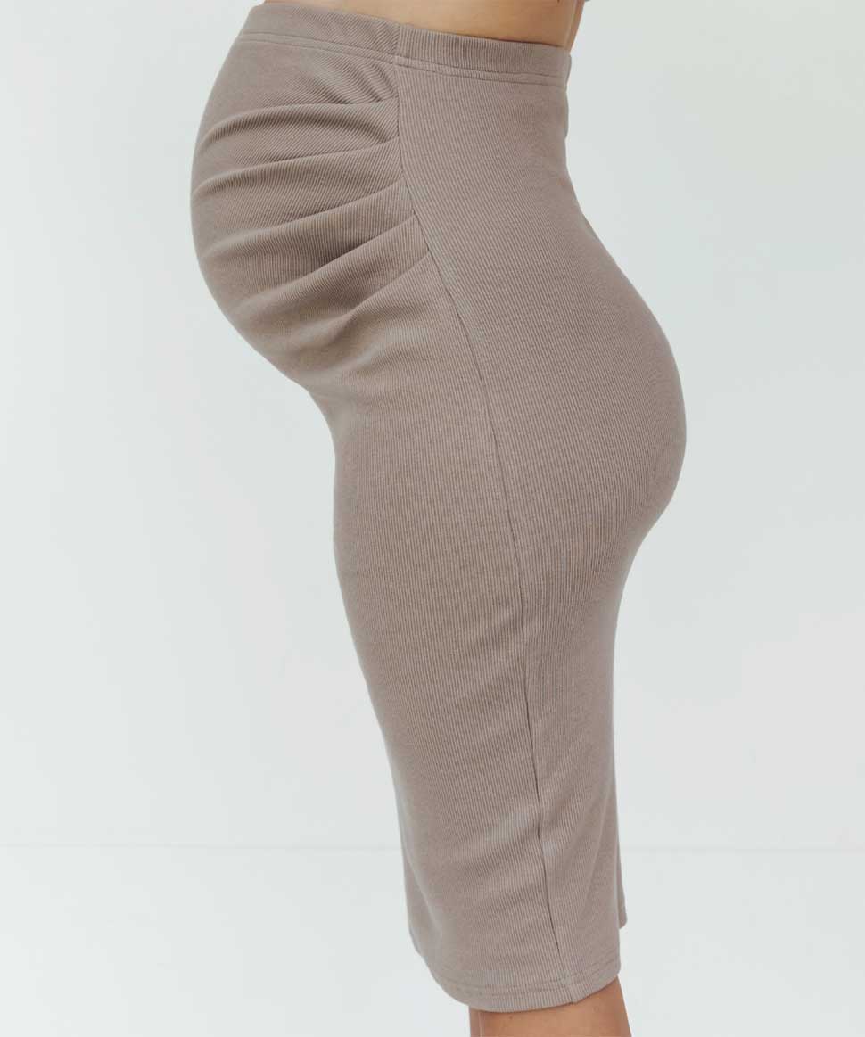 Ribbed Midi Maternity Skirt Maive & Bo Maternity Preggi Central Maternity Shop