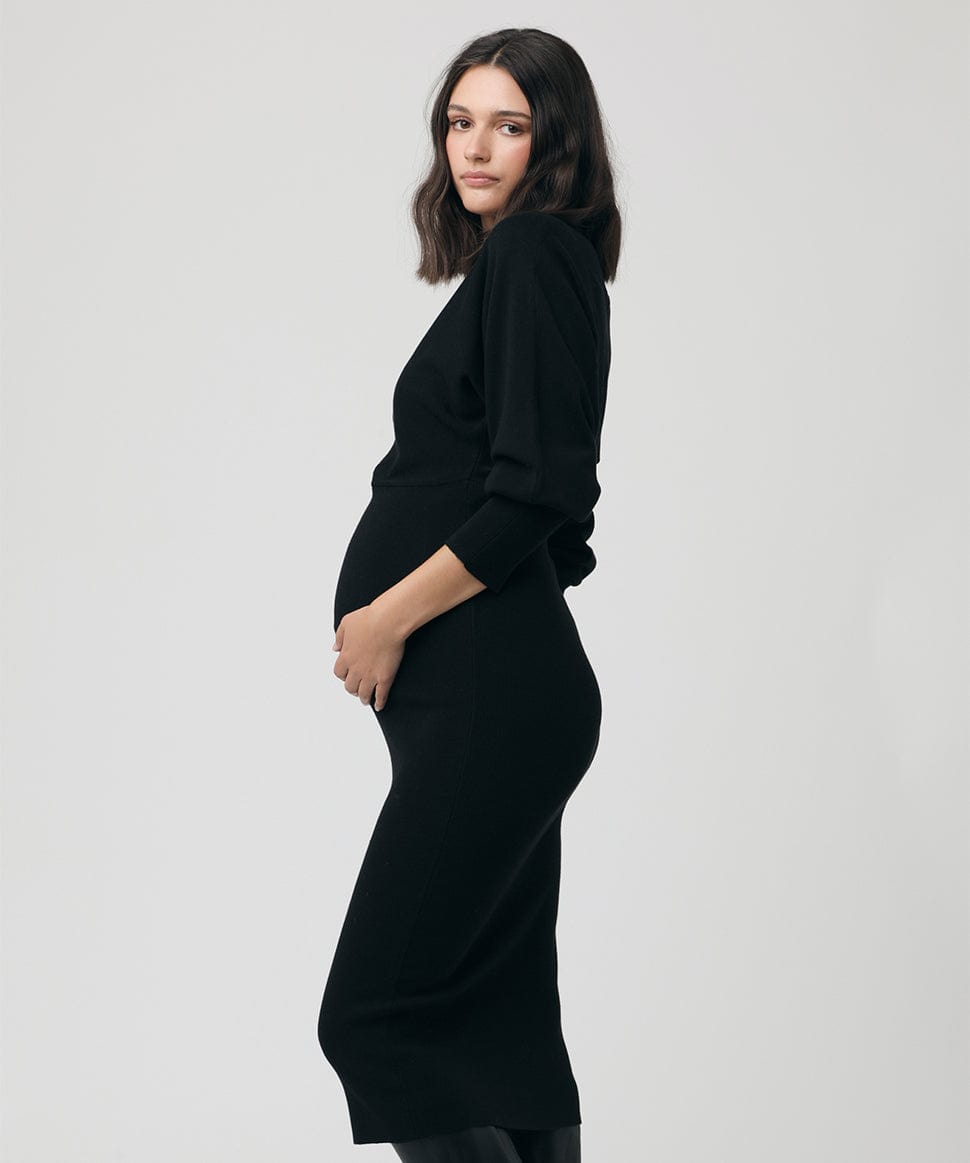 Sloane Knit Dress Black Ripe Maternity Maternity Preggi Central Maternity Shop