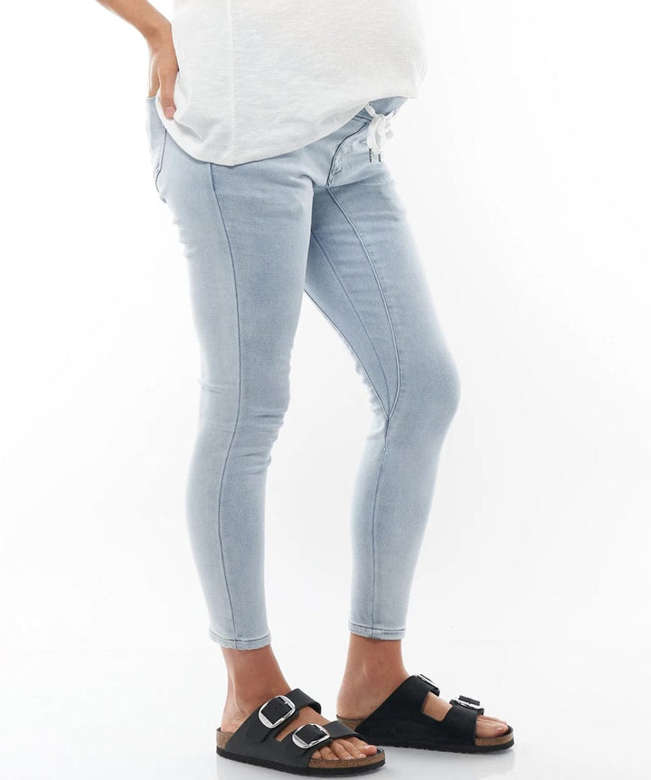 Walk This Way Denim Jogger BAE the label Maternity Preggi Central Maternity Shop