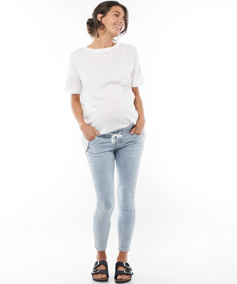 Walk This Way Denim Jogger BAE the label Maternity Preggi Central Maternity Shop