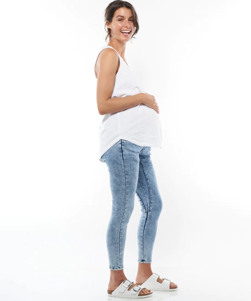 Walk This Way Denim Jogger BAE the label Maternity Preggi Central Maternity Shop