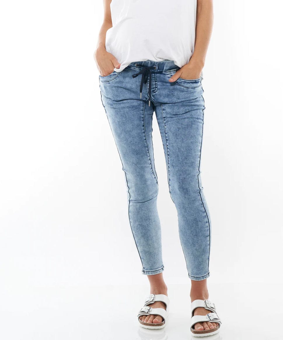 Walk This Way Denim Jogger BAE the label Maternity Preggi Central Maternity Shop