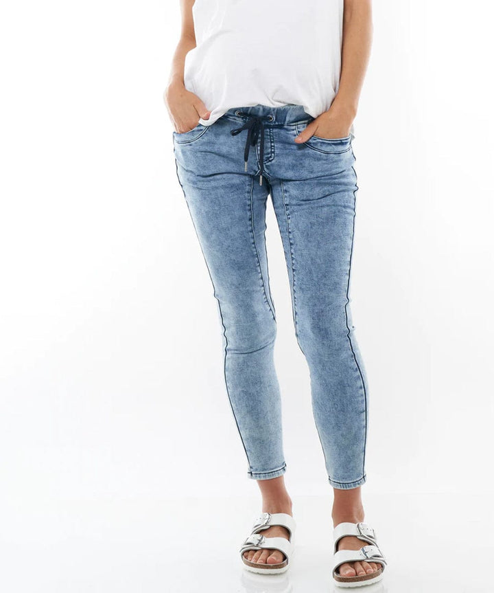 Walk This Way Denim Jogger BAE the label Maternity Preggi Central Maternity Shop